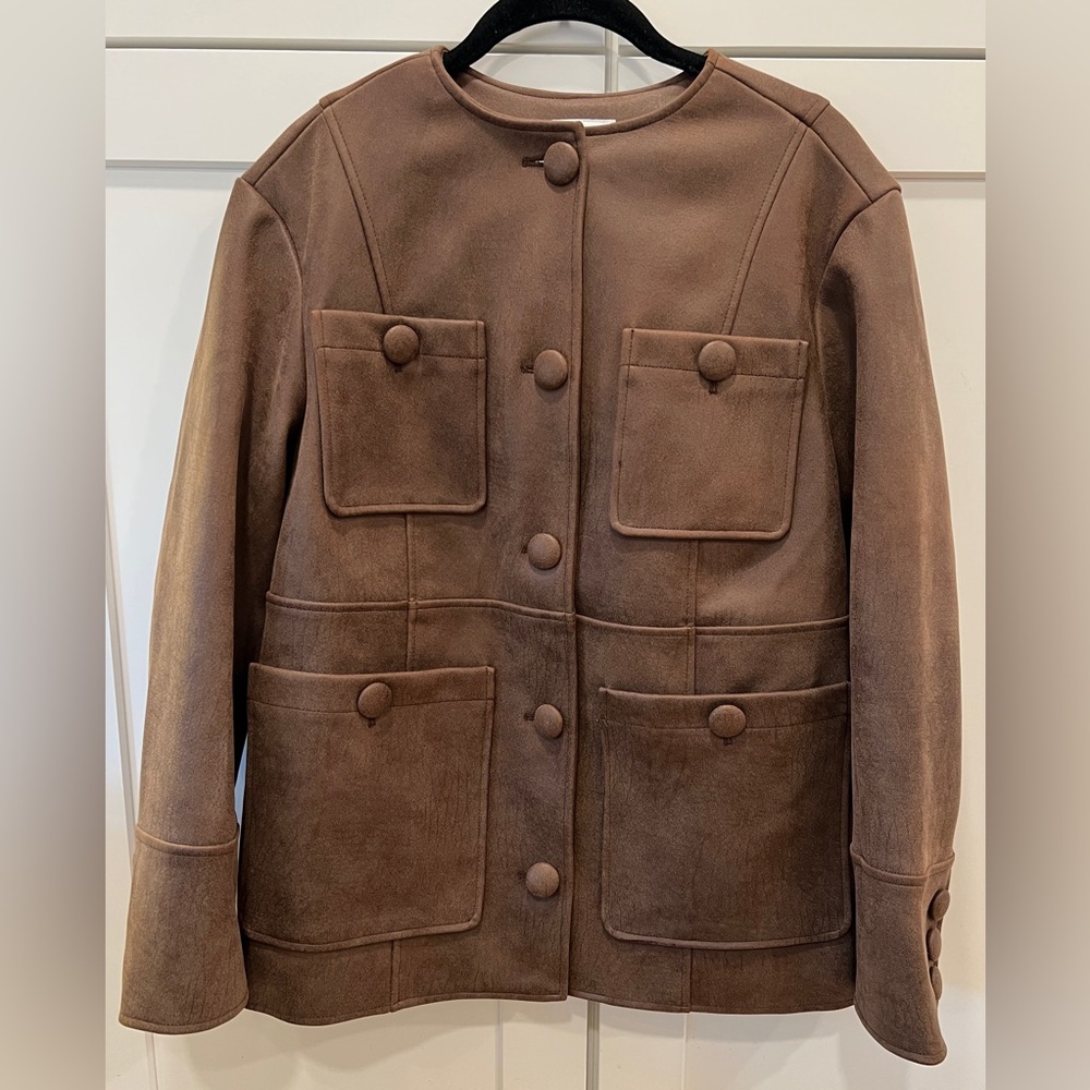 ANTHROPOLOGIE AVEC LES FILLES FAUX LEATHER JACKET, SIZE XS, *LIKE NEW* - Picture 4 of 16